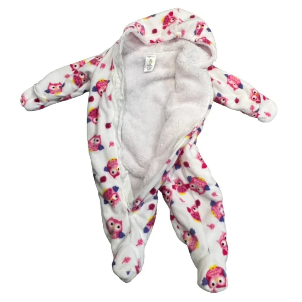 Cuddle Bear Collection Owl Sherpa Lined Onesie Bodysuit
